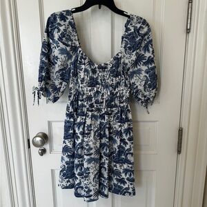 Staud Blue and white dress